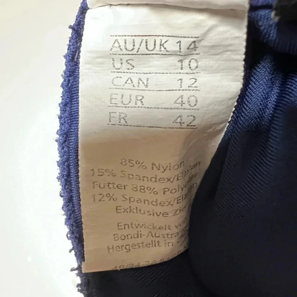 Nip Tuck Swim Multi Fit Cup Blue and White Nautical Anchor Design Womens Size 10 - Picture 5 of 5